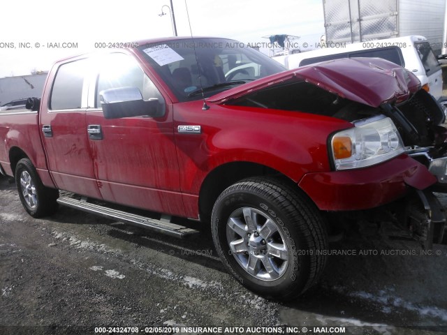 1FTPW14515FA14387 - 2005 FORD F150 SUPERCREW RED photo 1