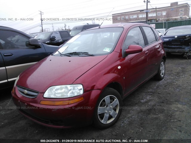 KL1TD66648B088977 - 2008 CHEVROLET AVEO LS RED photo 2