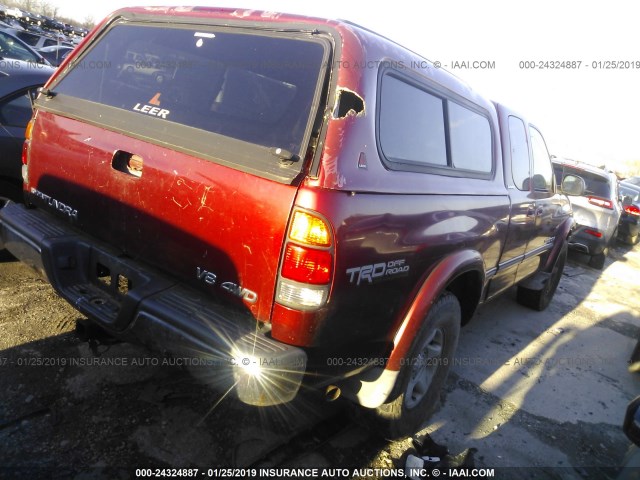 5TBBT4812YS105452 - 2000 TOYOTA TUNDRA ACCESS CAB LIMITED RED photo 4