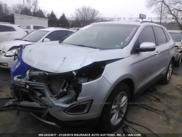 2FMPK3J98HBB96623 - 2017 FORD EDGE SEL SILVER photo 2