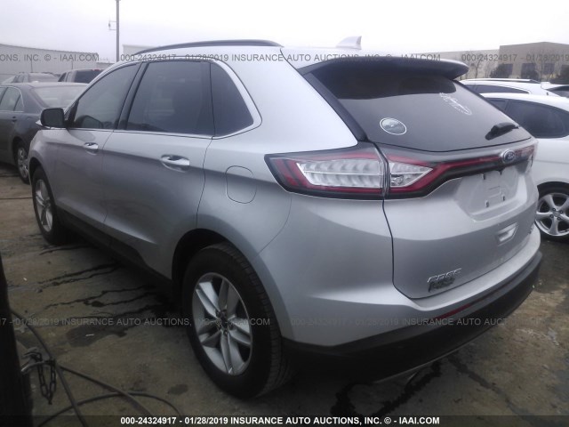 2FMPK3J98HBB96623 - 2017 FORD EDGE SEL SILVER photo 3