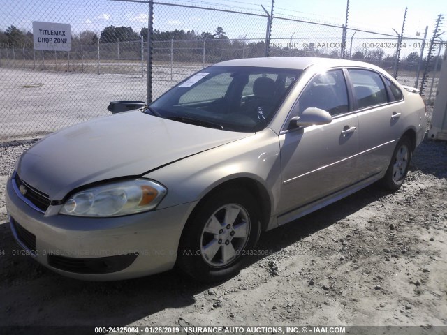 2G1WB5EK3A1213793 - 2010 CHEVROLET IMPALA LT TAN photo 2