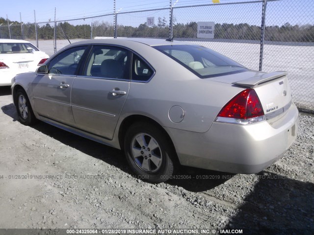 2G1WB5EK3A1213793 - 2010 CHEVROLET IMPALA LT TAN photo 3