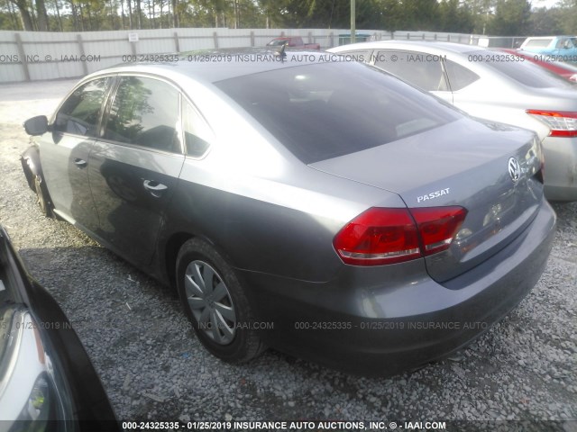 1VWAP7A33DC031388 - 2013 VOLKSWAGEN PASSAT S GRAY photo 3