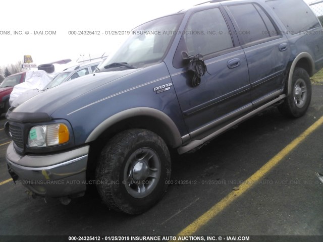 1FMPU18L31LA03008 - 2001 FORD EXPEDITION EDDIE BAUER BLUE photo 2