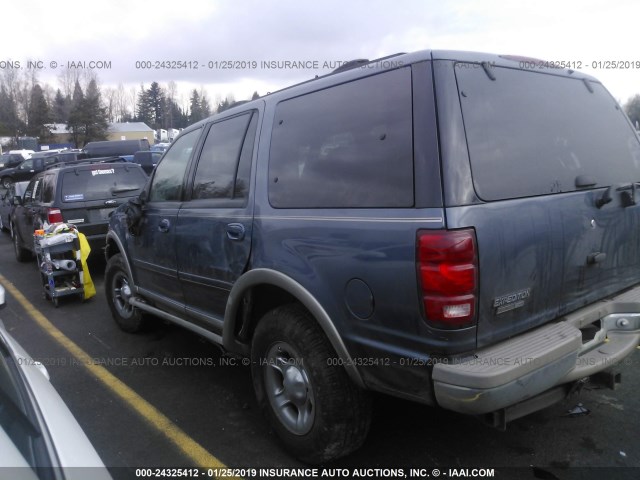 1FMPU18L31LA03008 - 2001 FORD EXPEDITION EDDIE BAUER BLUE photo 3