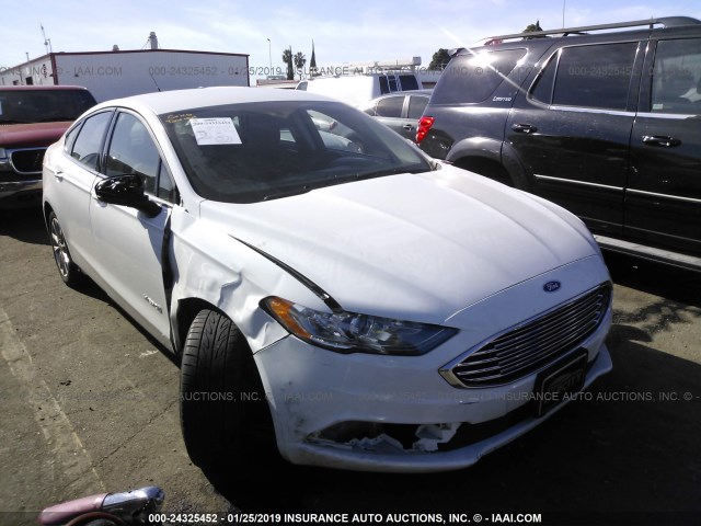 3FA6P0LU0HR385453 - 2017 FORD FUSION SE HYBRID WHITE photo 1