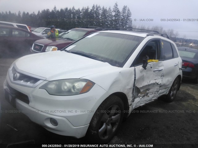 5J8TB18517A013181 - 2007 ACURA RDX TECHNOLOGY WHITE photo 2