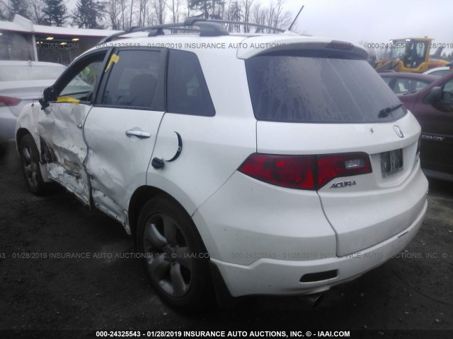 5J8TB18517A013181 - 2007 ACURA RDX TECHNOLOGY WHITE photo 3