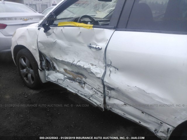 5J8TB18517A013181 - 2007 ACURA RDX TECHNOLOGY WHITE photo 6