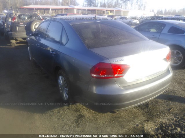 1VWAH7A36EC044621 - 2014 VOLKSWAGEN PASSAT S GRAY photo 3