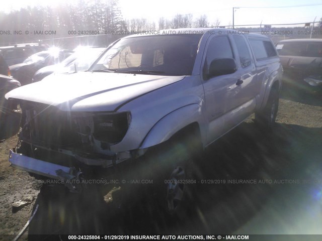 5TEUX4ENXAZ743873 - 2010 TOYOTA TACOMA ACCESS CAB ვერცხლისფერი ფოტო 2