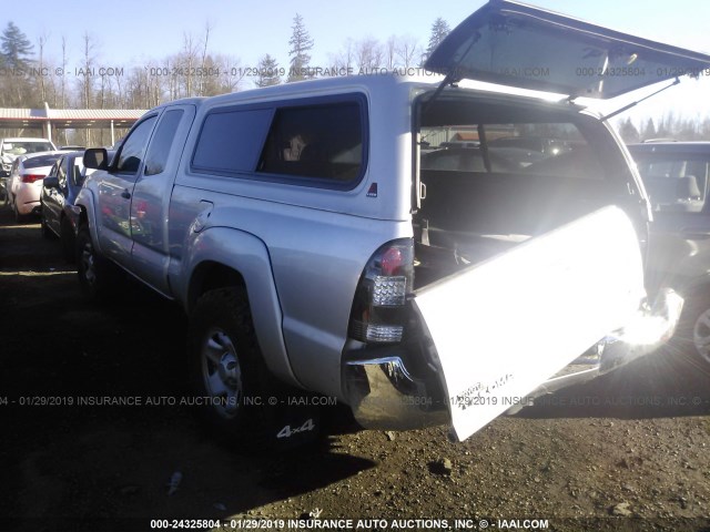 5TEUX4ENXAZ743873 - 2010 TOYOTA TACOMA ACCESS CAB ვერცხლისფერი ფოტო 3