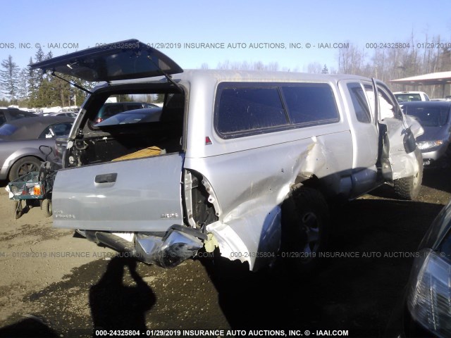 5TEUX4ENXAZ743873 - 2010 TOYOTA TACOMA ACCESS CAB ვერცხლისფერი ფოტო 4