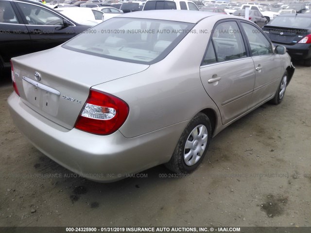 4T1BE32K24U346748 - 2004 TOYOTA CAMRY LE/XLE/SE BEIGE photo 4