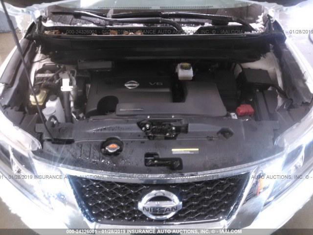 5N1AR2MM4GC657942 - 2016 NISSAN PATHFINDER S/SV/SL/PLATINUM WHITE photo 10