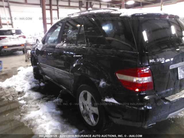 4JGBB86E48A393412 - 2008 MERCEDES-BENZ ML 350 BLACK photo 3