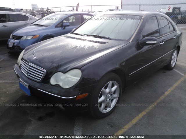 WDBRF61J34A628228 - 2004 MERCEDES-BENZ C 240 BLACK photo 2