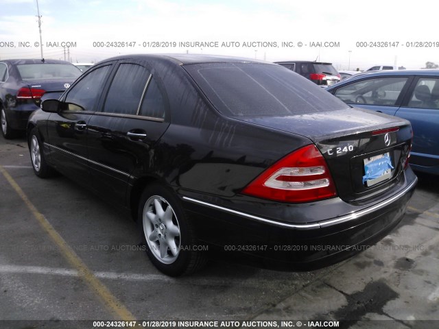 WDBRF61J34A628228 - 2004 MERCEDES-BENZ C 240 BLACK photo 3