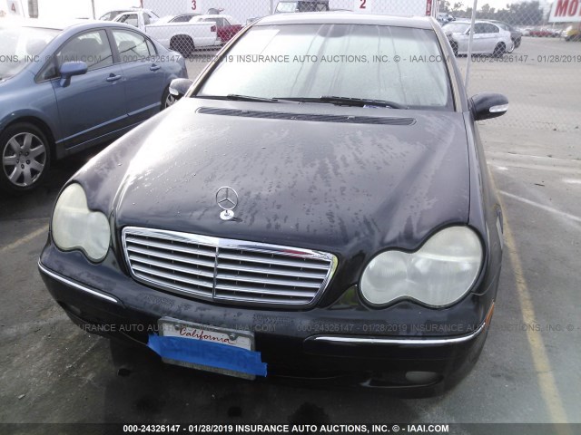 WDBRF61J34A628228 - 2004 MERCEDES-BENZ C 240 BLACK photo 6