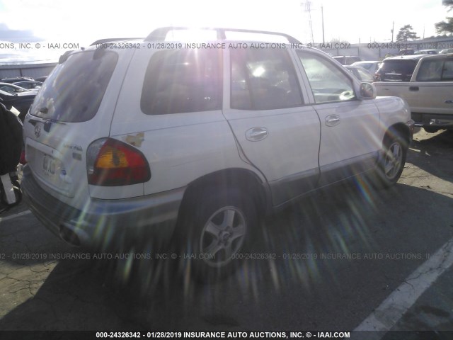 KM8SC13E83U505452 - 2003 HYUNDAI SANTA FE GLS/LX WHITE photo 4