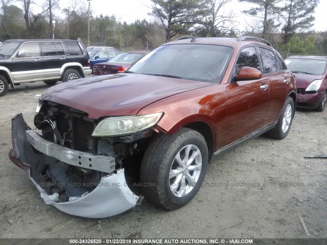 JNRAS08W46X210981 - 2006 INFINITI FX35 ORANGE photo 2