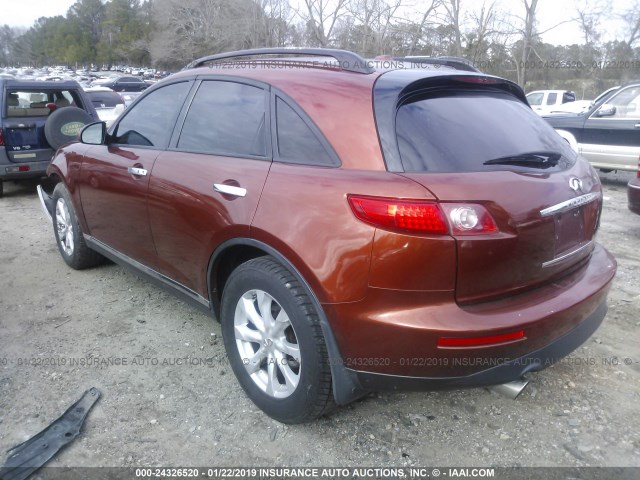 JNRAS08W46X210981 - 2006 INFINITI FX35 ORANGE photo 3