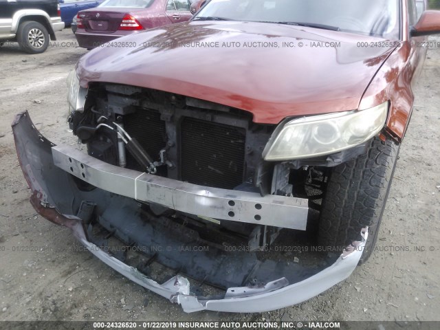 JNRAS08W46X210981 - 2006 INFINITI FX35 ORANGE photo 6