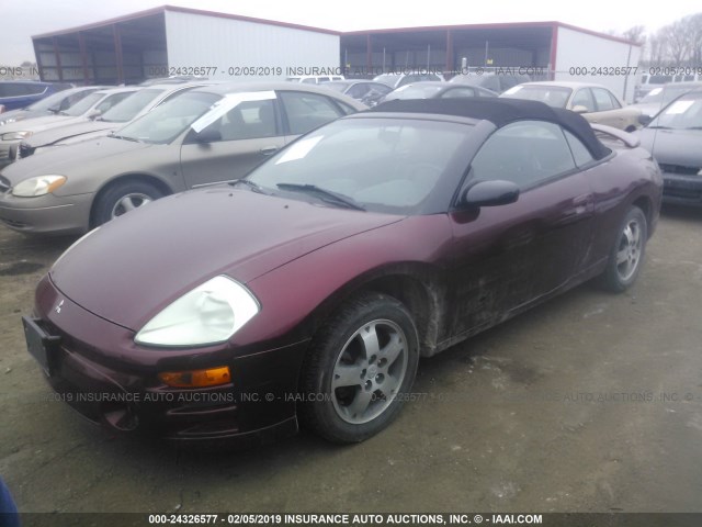 4A3AE45G63E040056 - 2003 MITSUBISHI ECLIPSE SPYDER GS MAROON photo 2