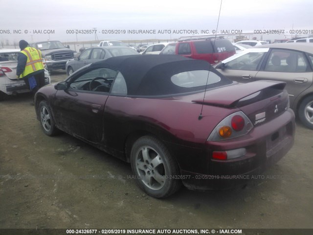 4A3AE45G63E040056 - 2003 MITSUBISHI ECLIPSE SPYDER GS MAROON photo 3