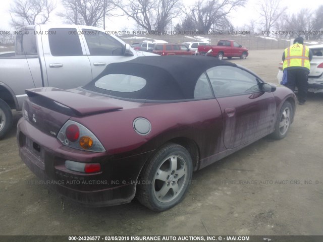 4A3AE45G63E040056 - 2003 MITSUBISHI ECLIPSE SPYDER GS MAROON photo 4