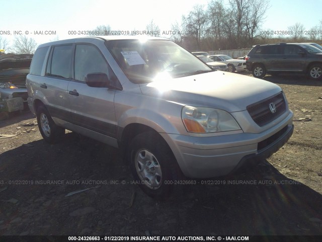 2HKYF18104H592464 - 2004 HONDA PILOT LX SILVER photo 1