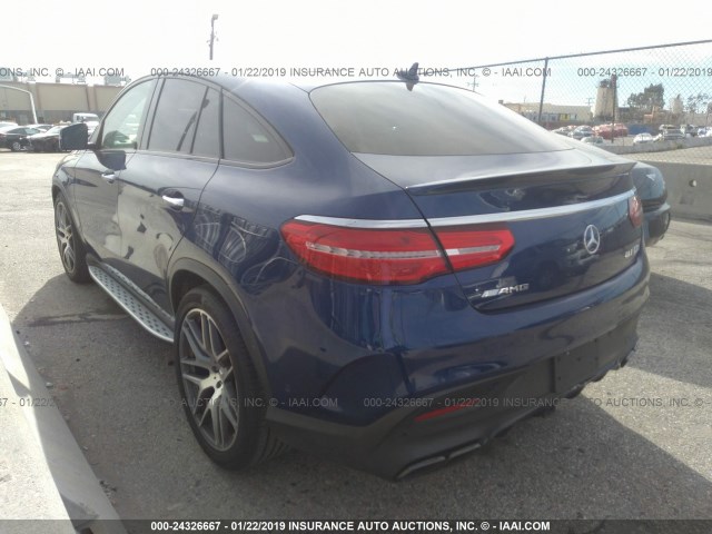 4JGED7FB2HA054610 - 2017 MERCEDES-BENZ GLE COUPE 63 AMG-S BLUE photo 3