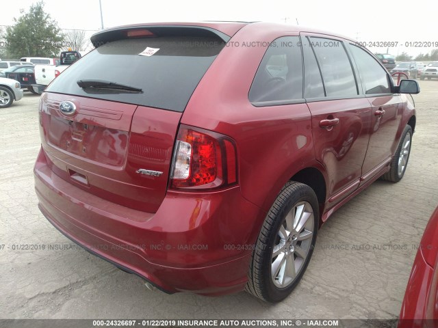 2FMDK3AK7DBE03227 - 2013 FORD EDGE RED photo 4