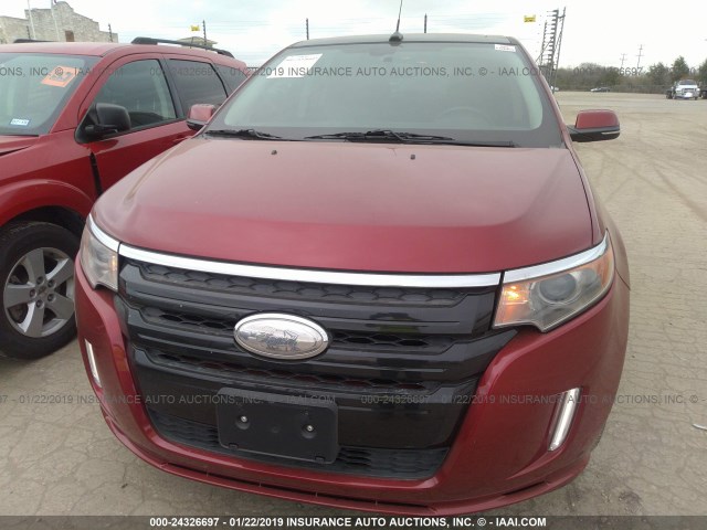 2FMDK3AK7DBE03227 - 2013 FORD EDGE RED photo 6