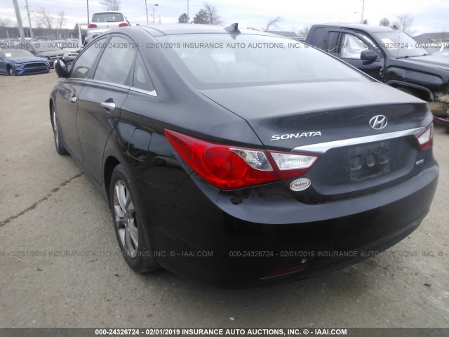 5NPEC4AC4CH495887 - 2012 HYUNDAI SONATA SE/LIMITED BLACK photo 3