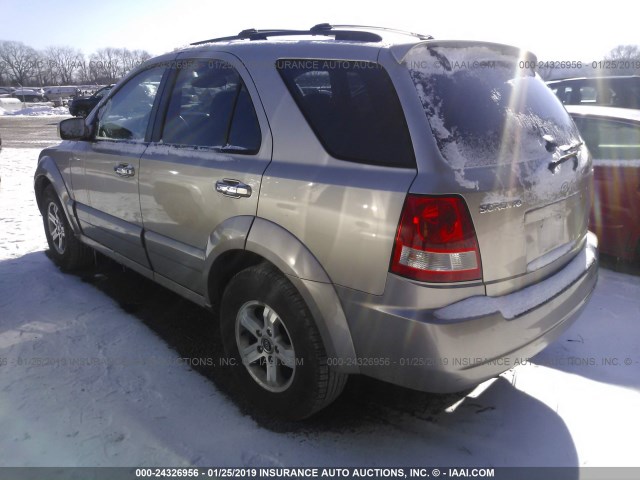 KNDJC733X55382896 - 2005 KIA SORENTO EX/LX GOLD photo 3