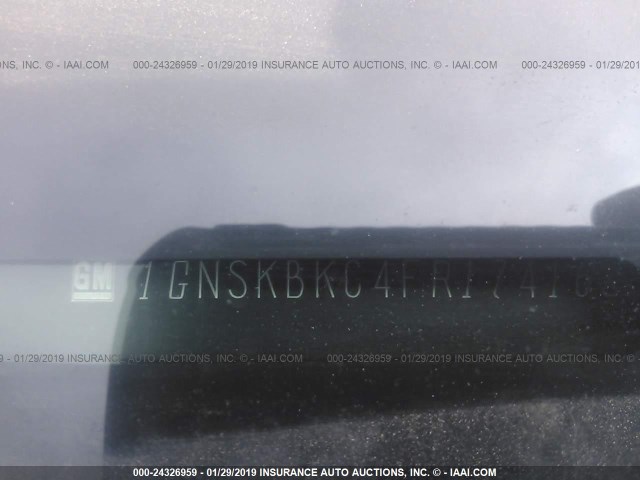 1GNSKBKC4FR174168 - 2015 CHEVROLET TAHOE K1500 LT BLACK photo 9