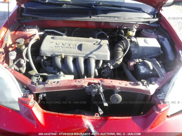 2T1KR32E33C019564 - 2003 TOYOTA COROLLA MATRIX XR RED photo 10