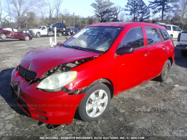 2T1KR32E33C019564 - 2003 TOYOTA COROLLA MATRIX XR RED photo 2