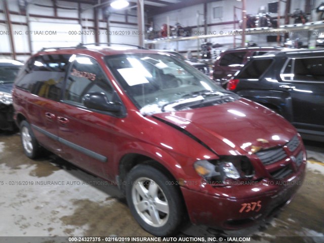 1D4GP45R25B156998 - 2005 DODGE CARAVAN SXT RED photo 1