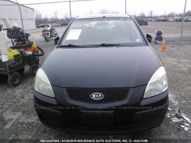 KNADE123376190445 - 2007 KIA RIO LX/SX BLACK photo 6