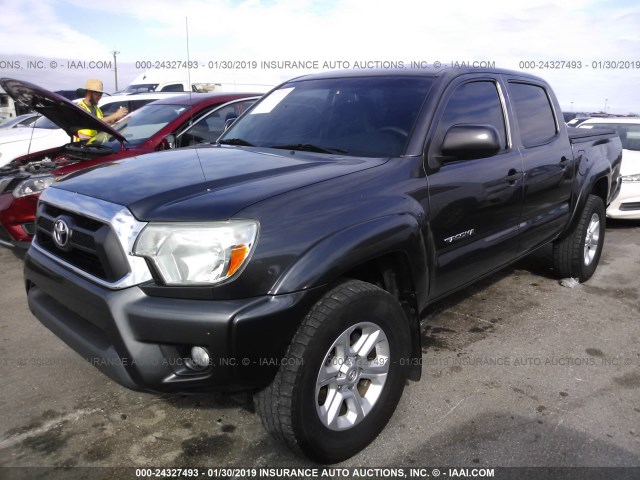 5TFJU4GN7DX044172 - 2013 TOYOTA TACOMA DOUBLE CAB PRERUNNER GRAY photo 2