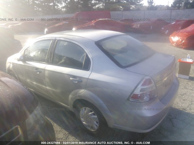 KL1TD56E79B403158 - 2009 CHEVROLET AVEO LS/LT Արծաթագույն լուսանկար 3