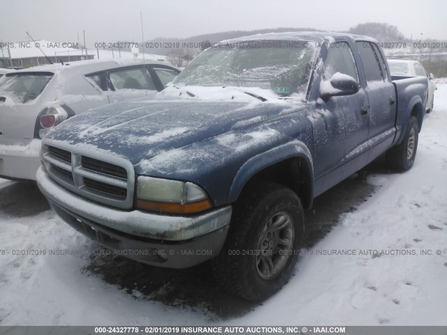 1D7HG48N14S641065 - 2004 DODGE DAKOTA QUAD SLT BLUE photo 2