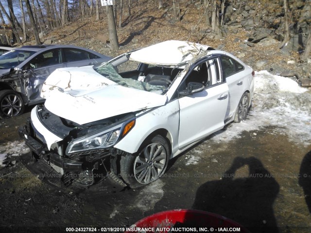 5NPE34AF9FH064671 - 2015 HYUNDAI SONATA SPORT/LIMITED WHITE photo 2