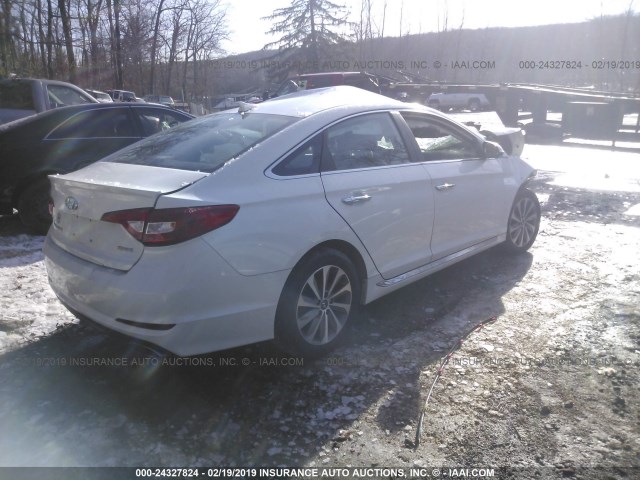 5NPE34AF9FH064671 - 2015 HYUNDAI SONATA SPORT/LIMITED WHITE photo 4