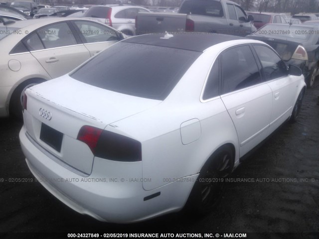 WAUDF78E28A138280 - 2008 AUDI A4 2.0T QUATTRO WHITE photo 4