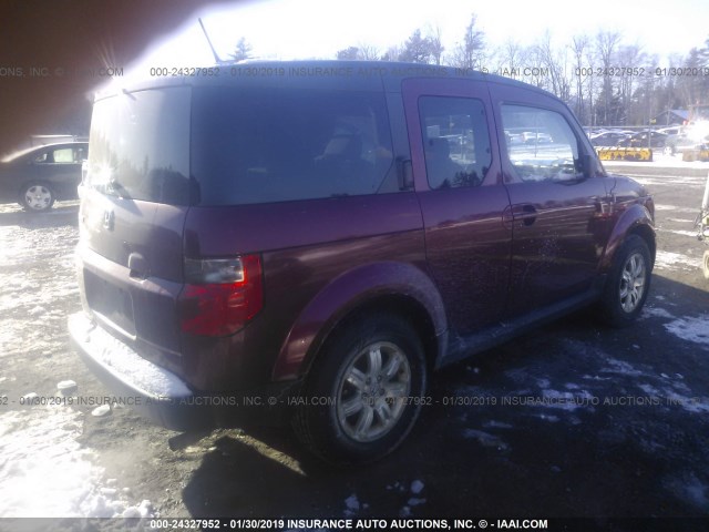 5J6YH28707L009213 - 2007 HONDA ELEMENT EX BURGUNDY photo 4