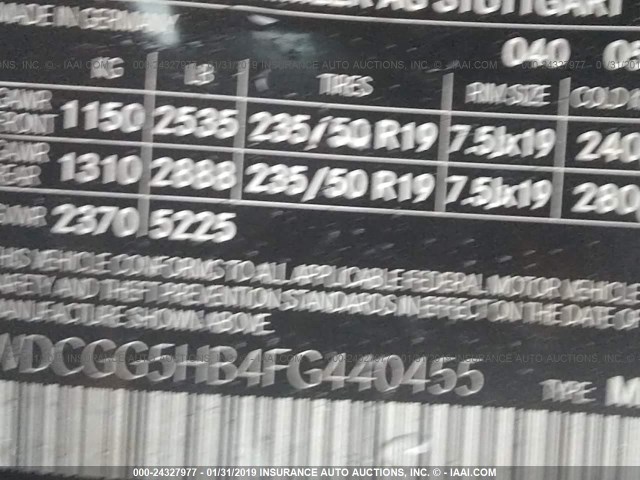 WDCGG5HB4FG440455 - 2015 MERCEDES-BENZ GLK 350 BLACK photo 9